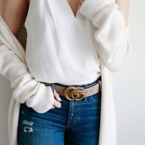 Gucci Dusty Pink GG Belt